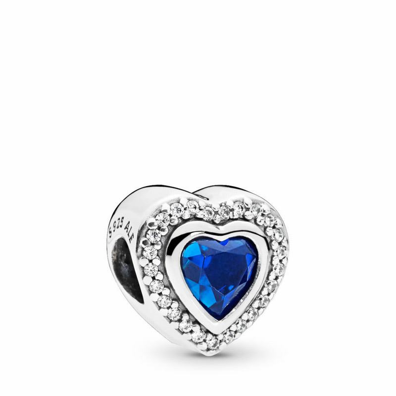 Pandora Sparkling Love Charm Ireland - Sterling Silver/Blue/Mixed Stones/Cubic Zirconia - 341628JPN